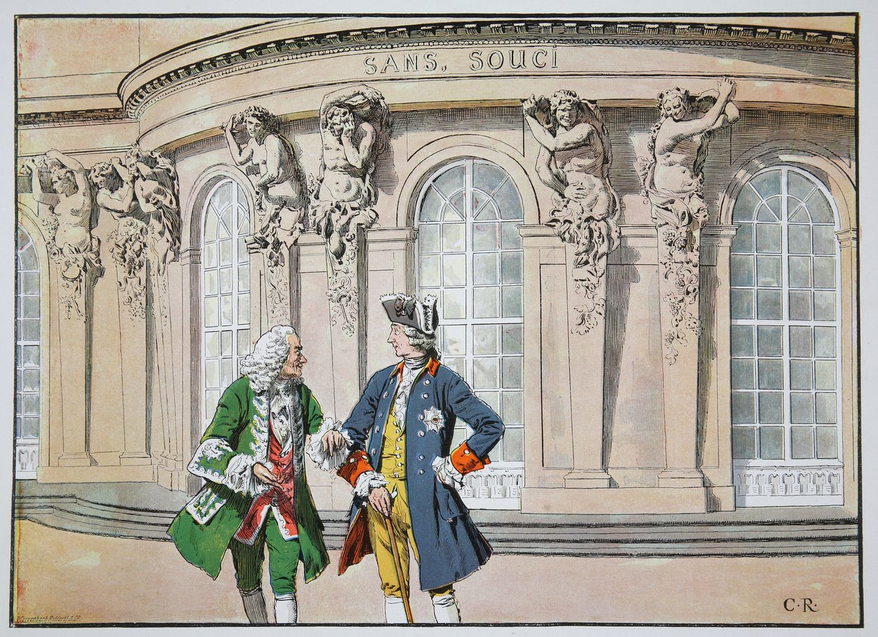 König Friedrich und Voltaire von Richard Knoetel