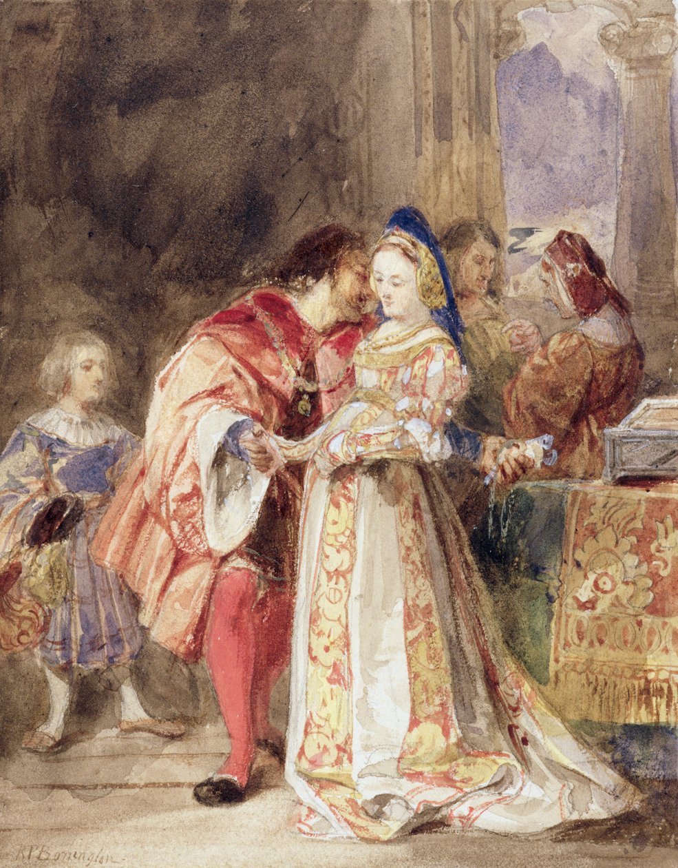 Portia und Bassanio, ca. 1826 von Richard Parkes Bonington