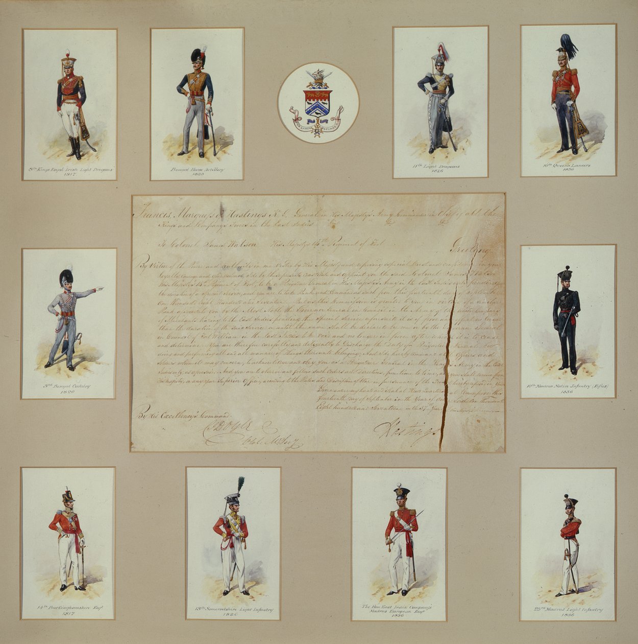 Zehn farbige Stiche von Offizieren in Uniform von Richard Simkin
