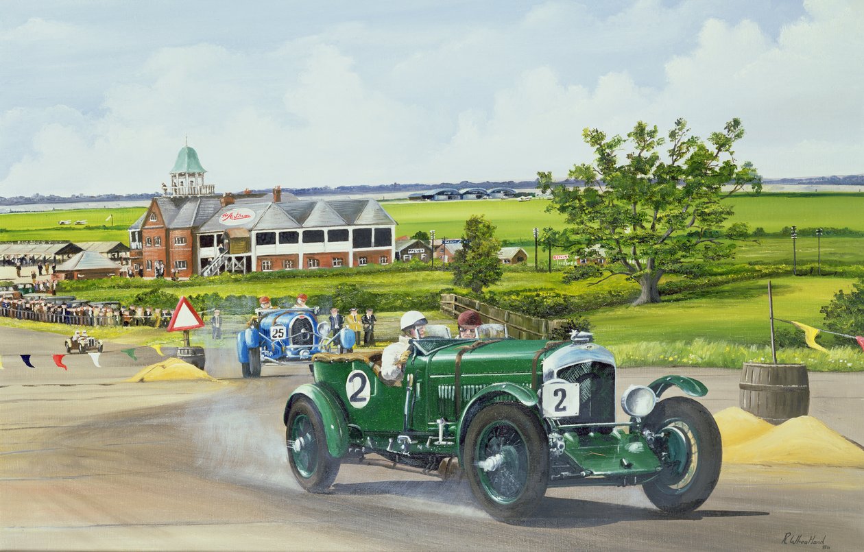 Speed Six Bentley in Brooklands 1930, 1986 von Richard Wheatland