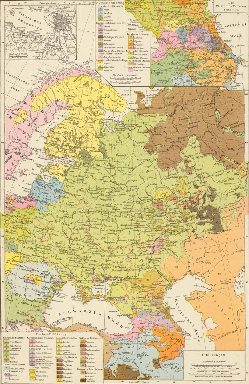 Andree, Richard. Volkerkarte von Russland. 1881 A von Richard Andree