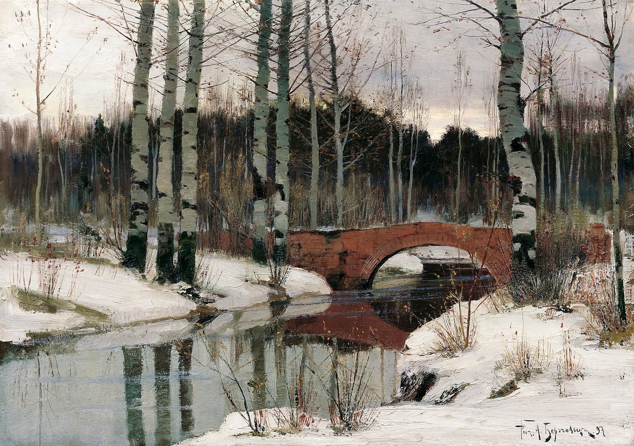 Tauwetter in Gattschina, 1897 von Richard Bergholz