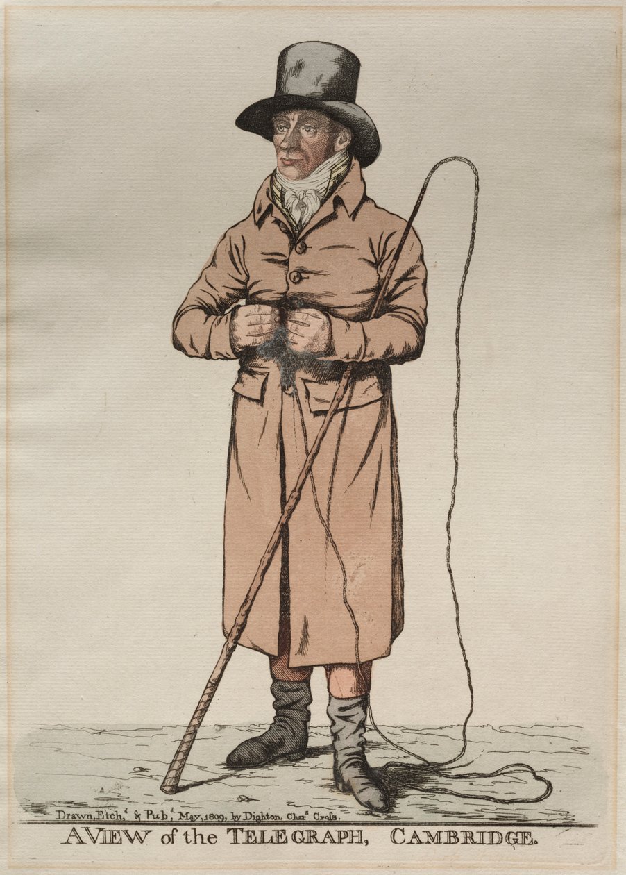 Ein Blick auf den Telegraphen, Cambridge, 1809 von Richard Dighton