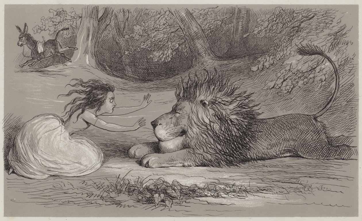 Una und der Löwe (Aquatinta) von Richard Doyle