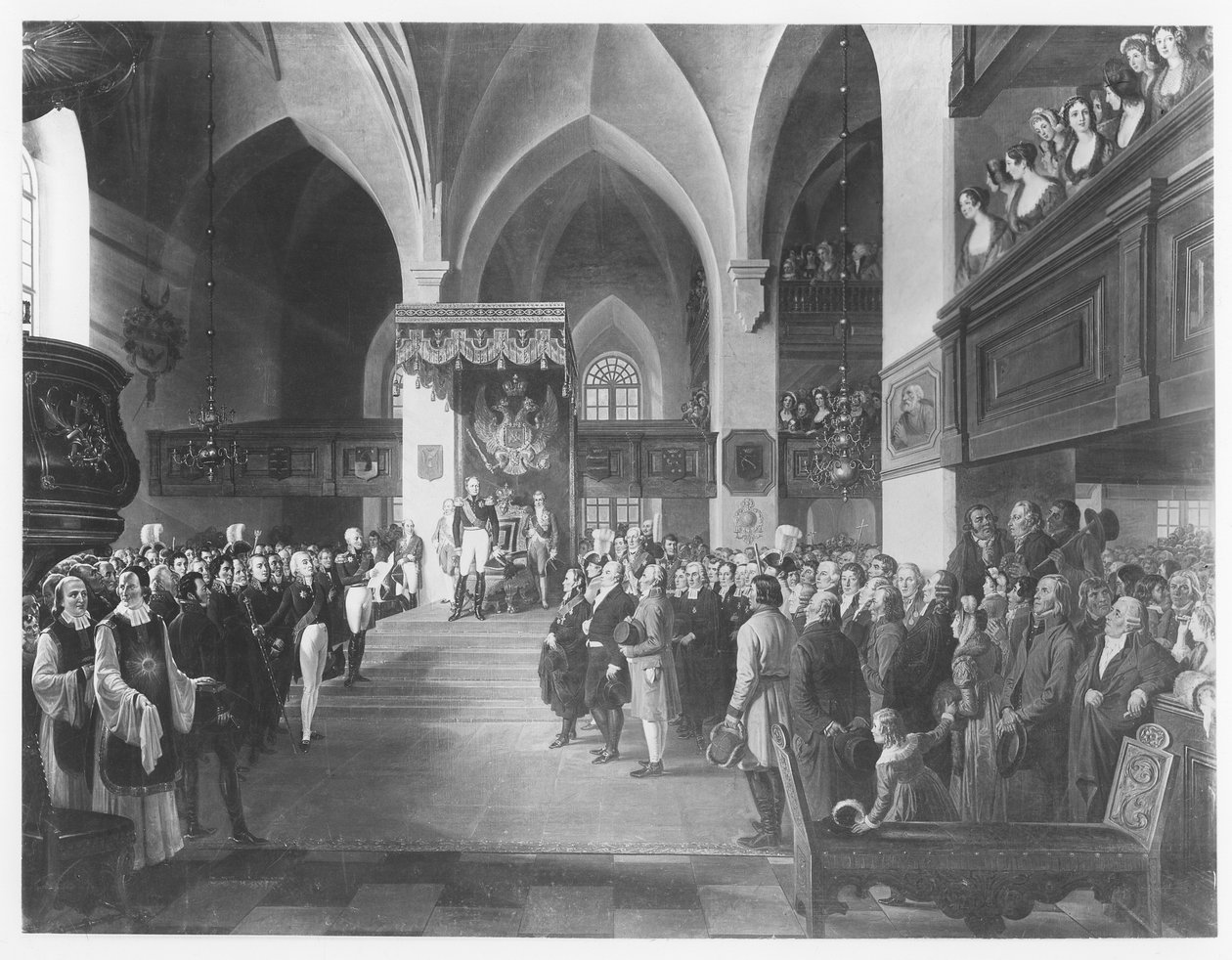 Alexander I. von Russland empfängt Huldigung von den Staaten Finnlands von Robert Wilhelm Ekman