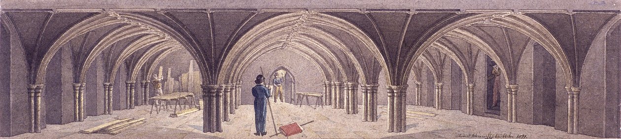 Guildhall-Krypta, London, 1821 von Robert Blemmell Schnebbelie