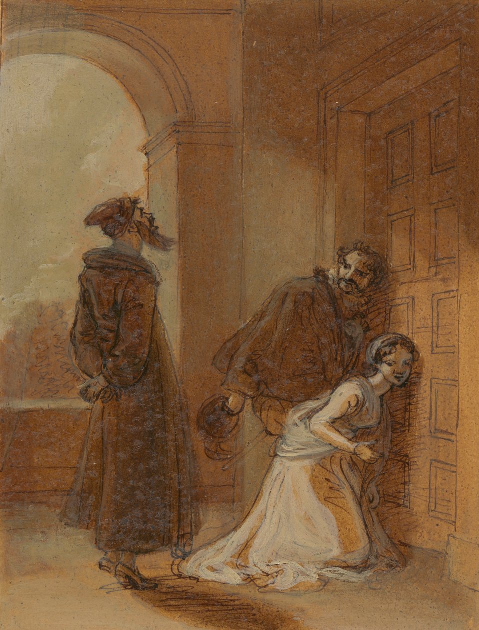Feste, als Sir Topas, spricht Malvolio an von Robert Smirke