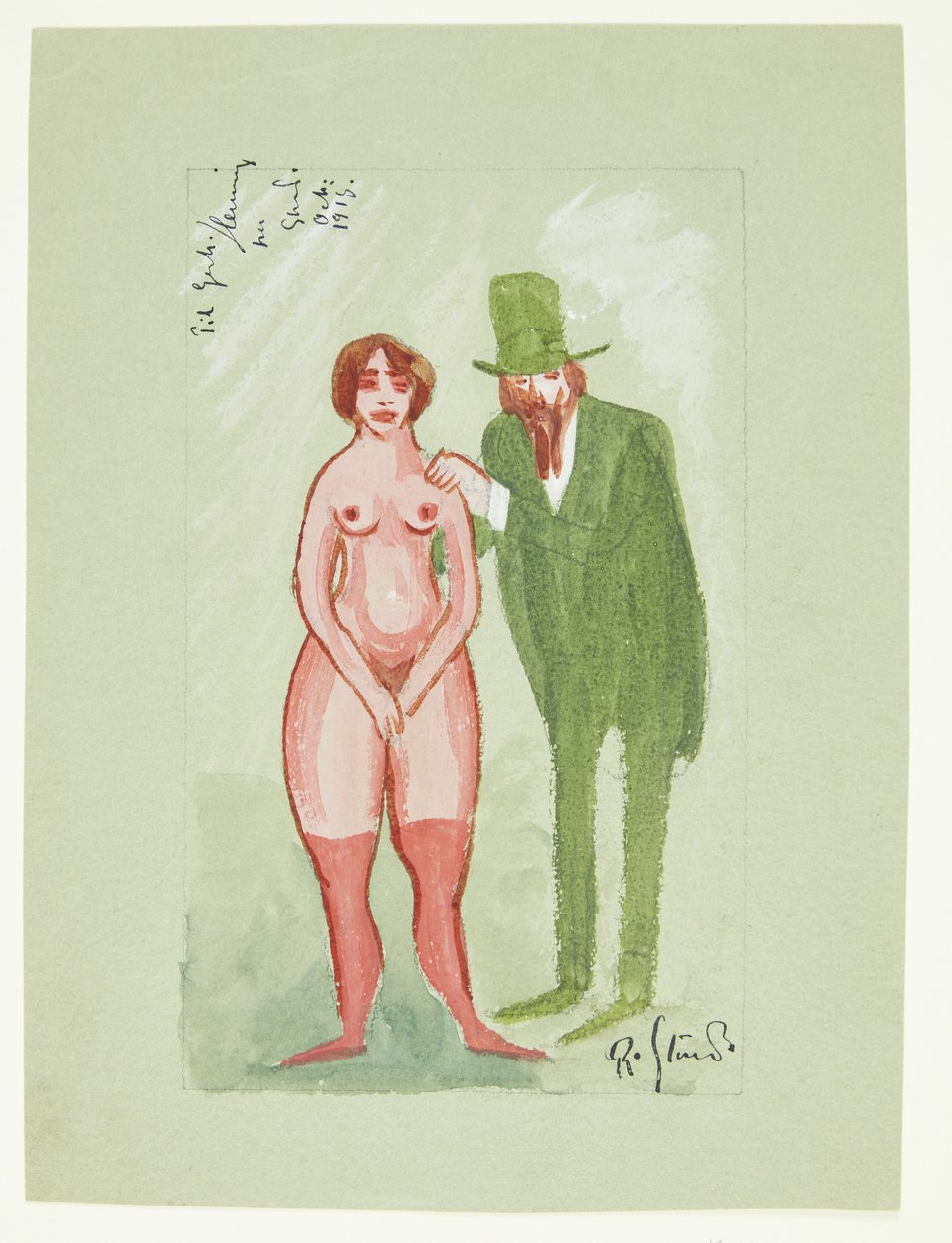 Rosa Dame und grüner Mann von Robert Storm Petersen