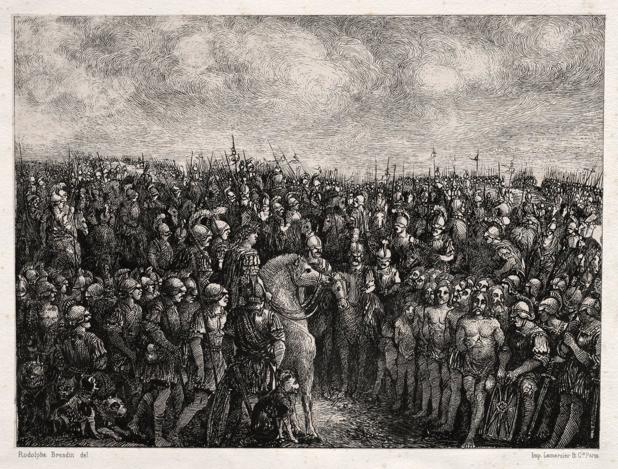 Cäsar und seine Gefangenen, 1878 von Rodolphe Bresdin