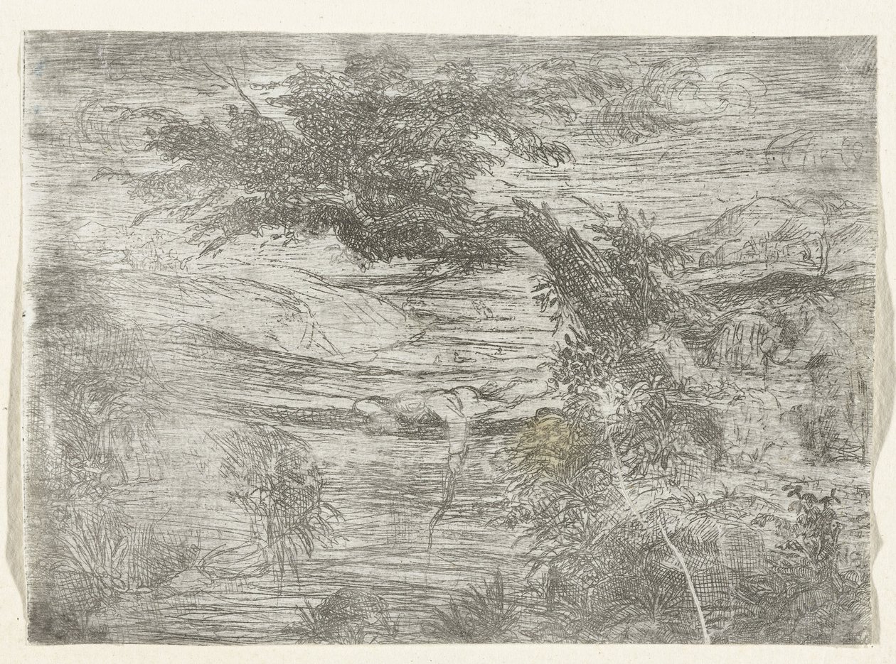 Landschaft mit Fischer von Rodolphe Bresdin