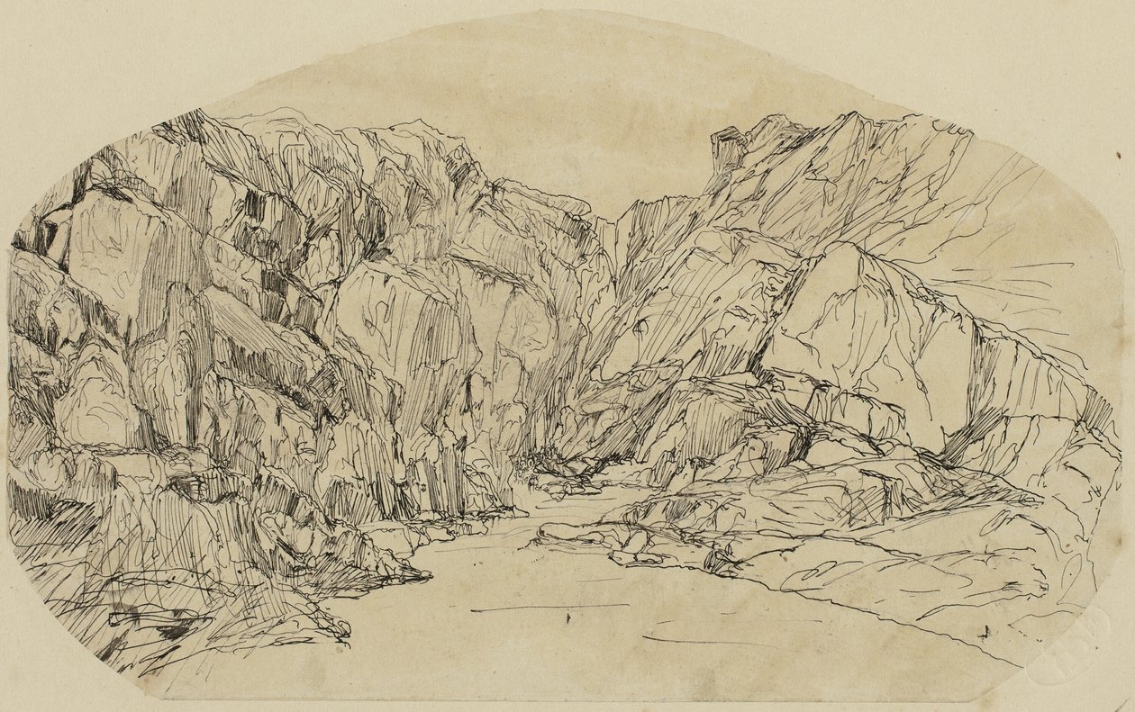 Dampf in einer Schlucht von Rodolphe Bresdin