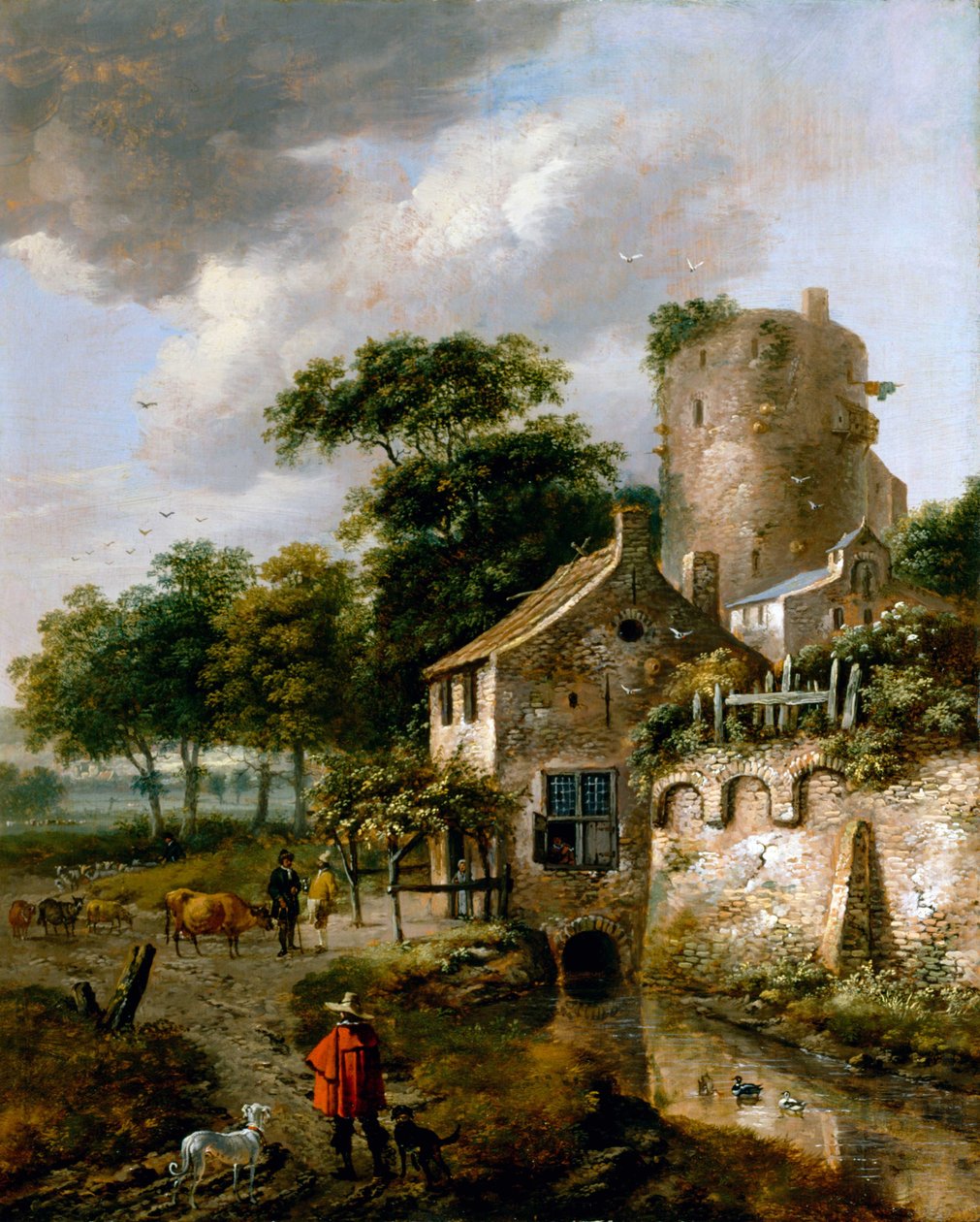 Landschaft mit Turm von Roelof Van Vries
