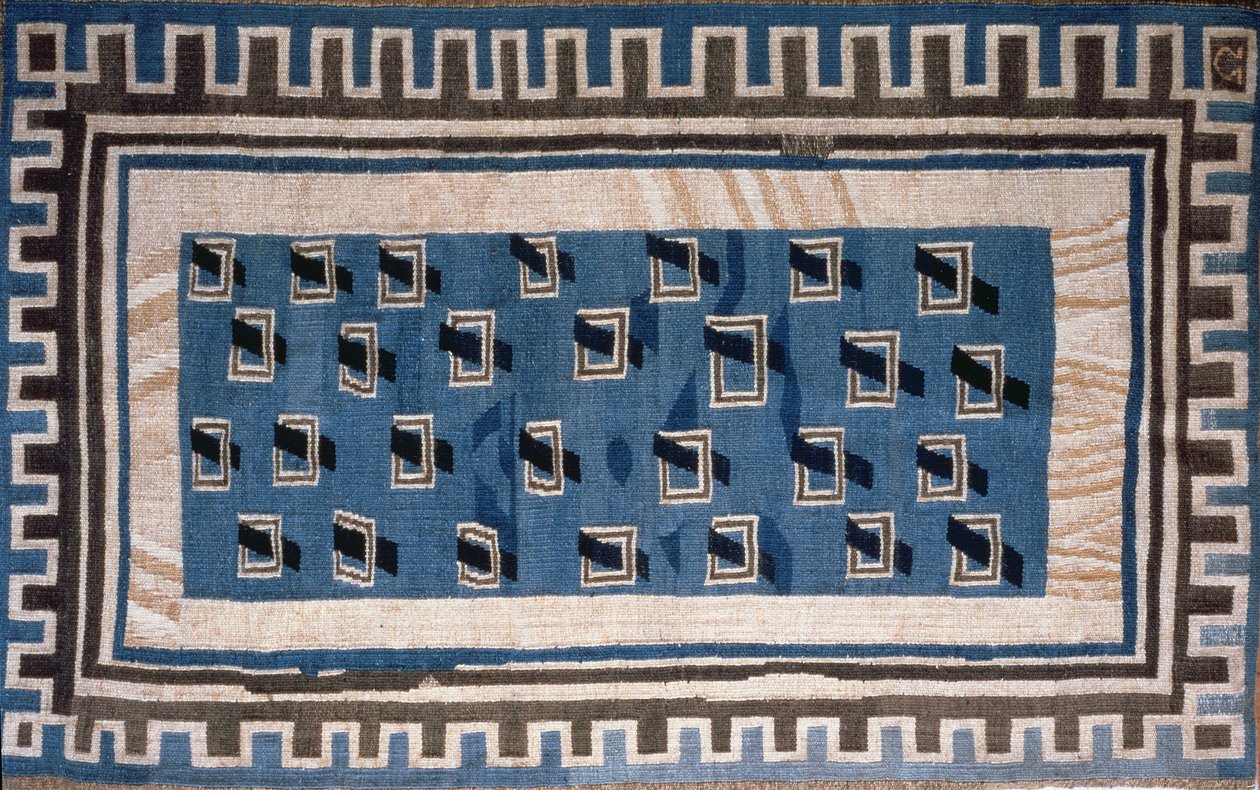 Reproduktion eines Teppichdesigns für die Omega-Werkstatt von Roger Eliot Fry