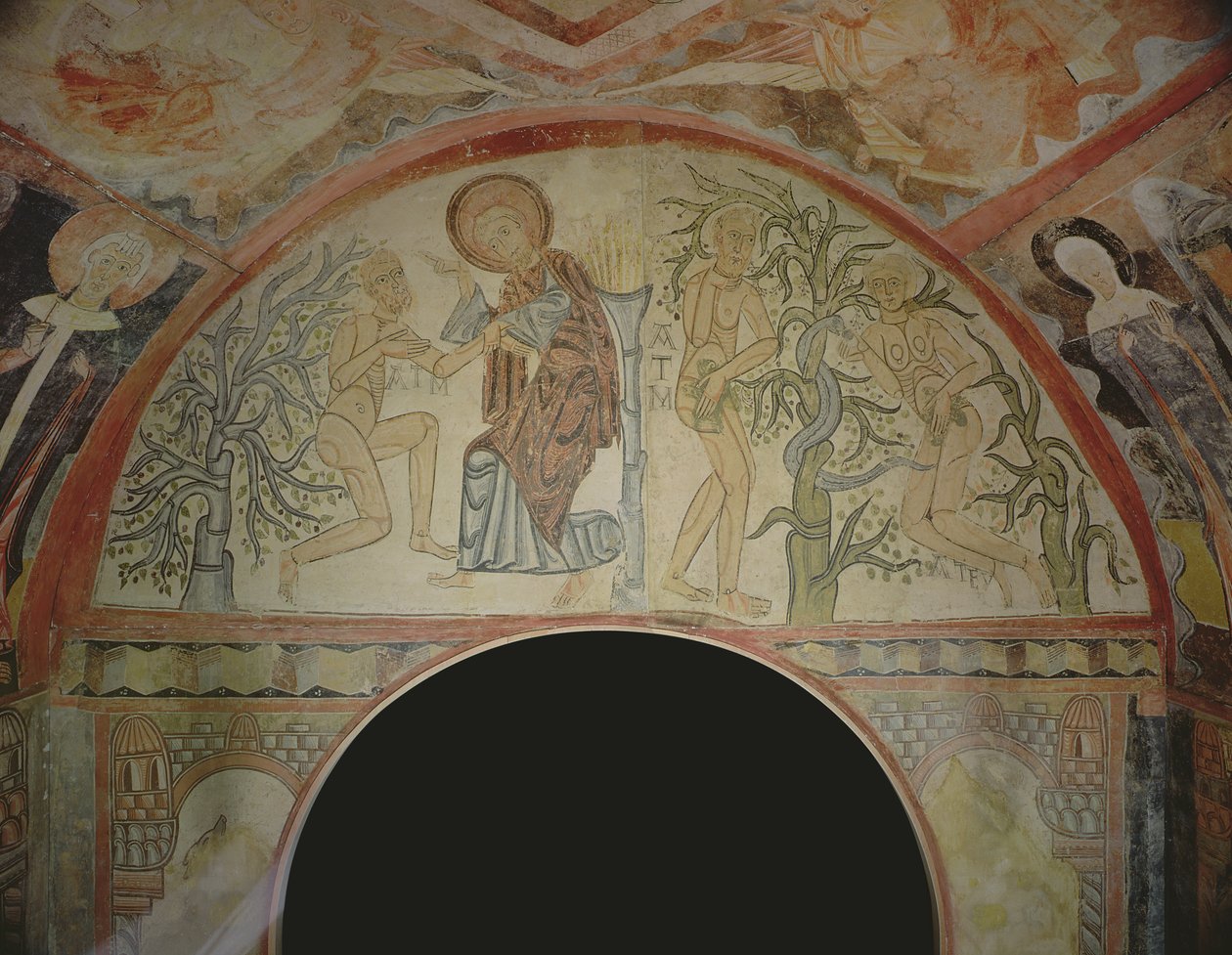 Adam und Eva, aus einer rekonstruierten römischen Kapelle von Roman