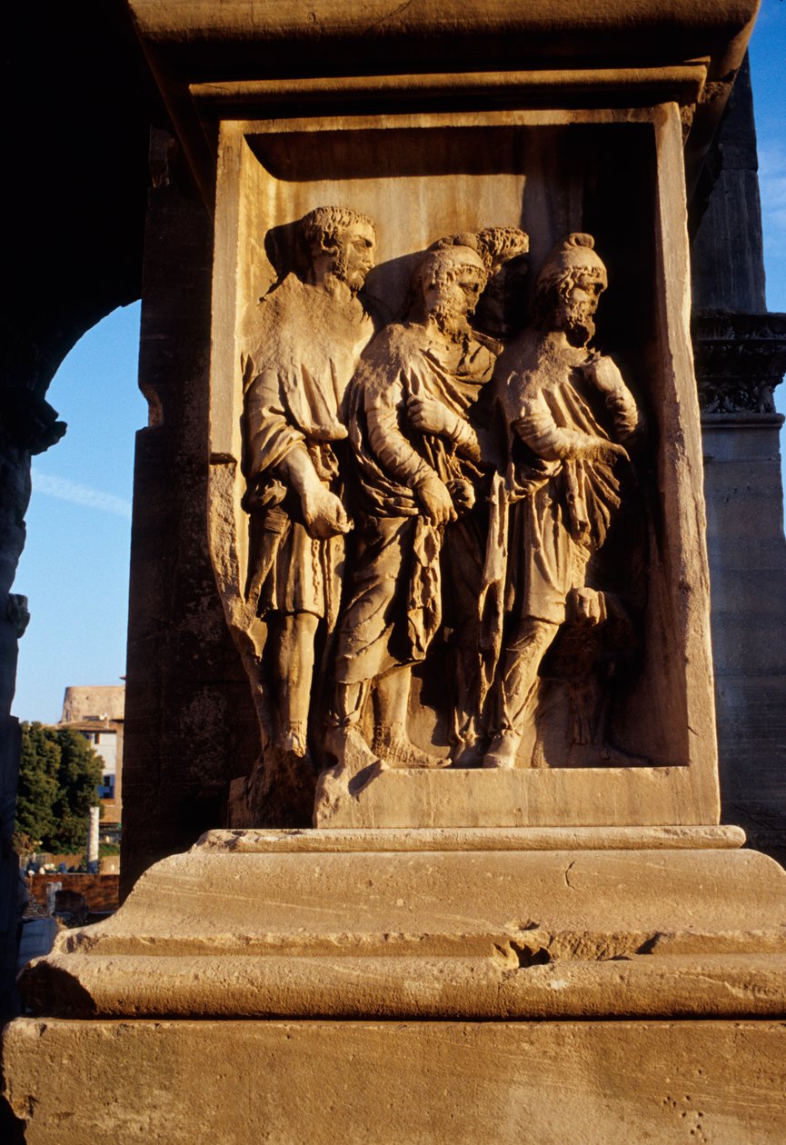 Gefangene vom Säulenfuß des Triumphbogens von Septimius Severus, gewidmet 203 n. Chr. von Roman