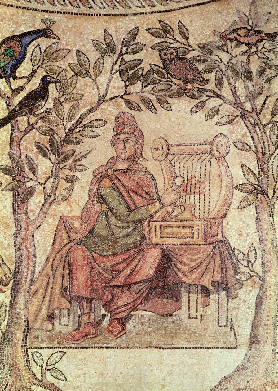 Detail von Orpheus, der die Tiere bezaubert, von der Stätte Blanzy (Detail) von Roman