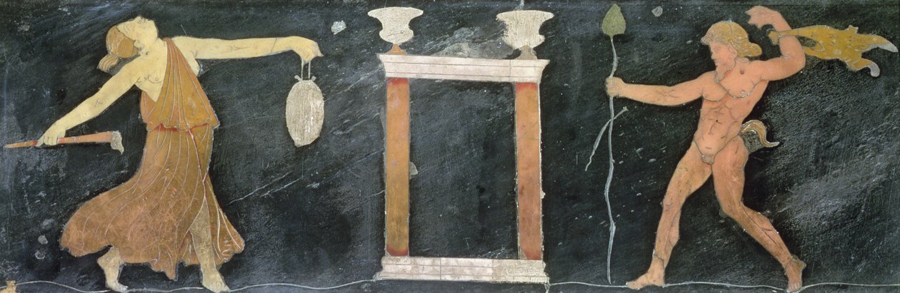 Mänade und Satyr tanzen (opus sectile) von Roman