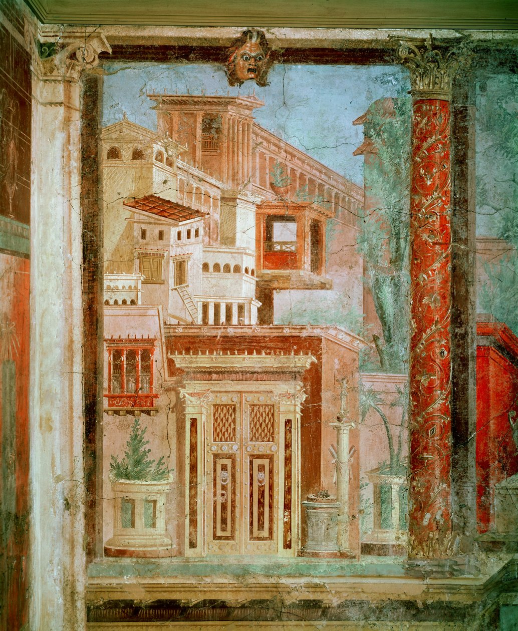 Tafel aus dem Cubiculum aus dem Schlafzimmer der Villa von P. Fannius in Boscoreale, Pompeji, ca. 50-40 v. Chr. von Roman