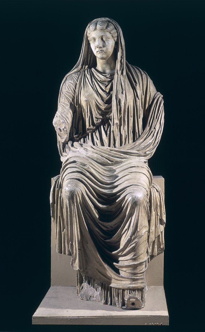 Posthume Statue von Livia (58 v. Chr.-29 n. Chr.) aus Velleia von Roman