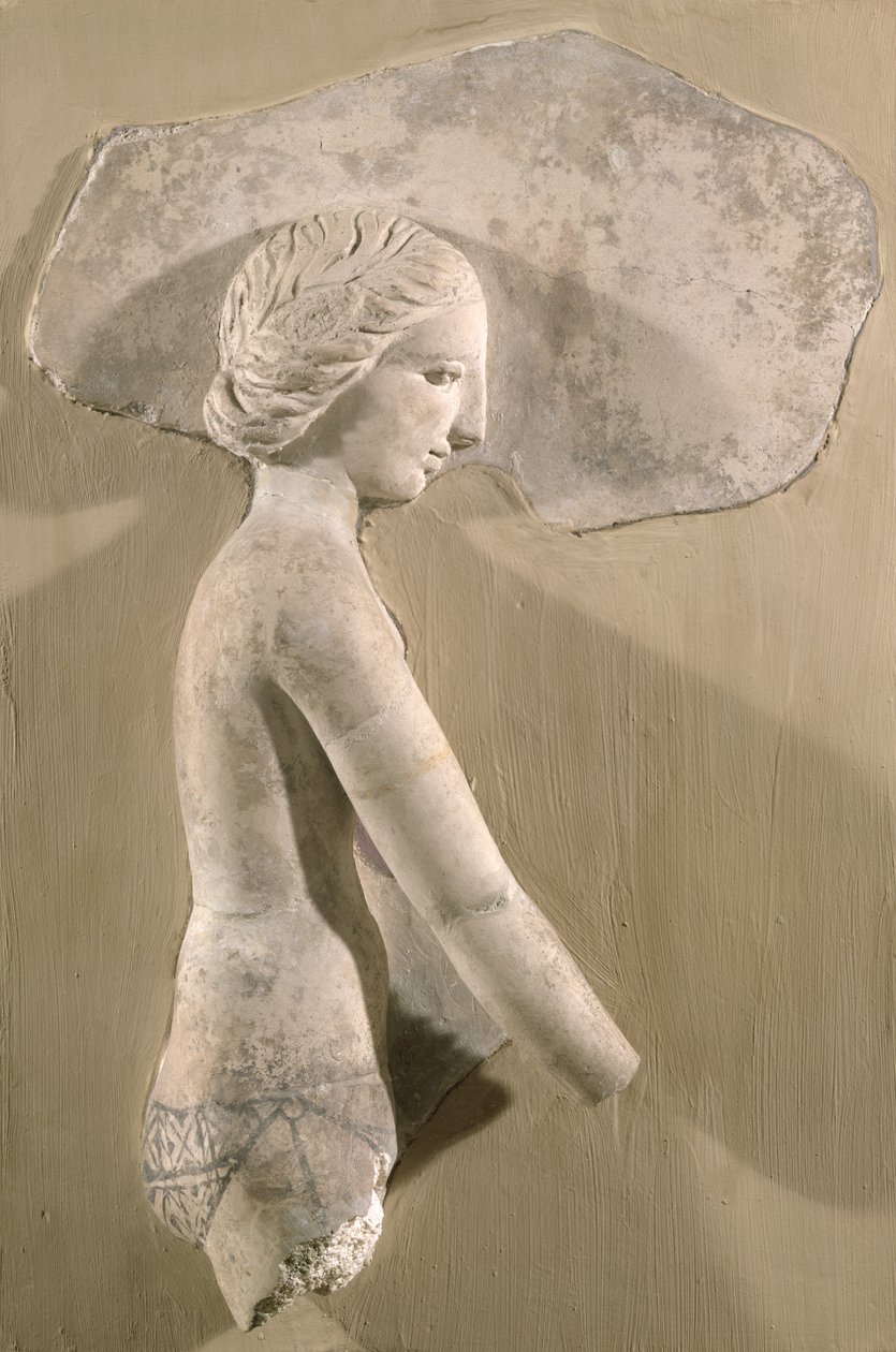 Relief, das eine Frau im Profil darstellt, aus Tunesien von Roman