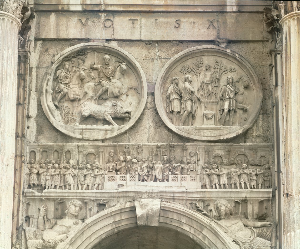 Relief vom Konstantinsbogen, ca. 315 n. Chr. von Roman