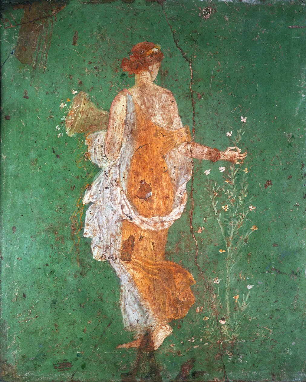 Frühling, Mädchen sammelt Blumen, aus der Villa von Varano in Stabiae, ca. 15 v. Chr.-60 n. Chr. von Roman