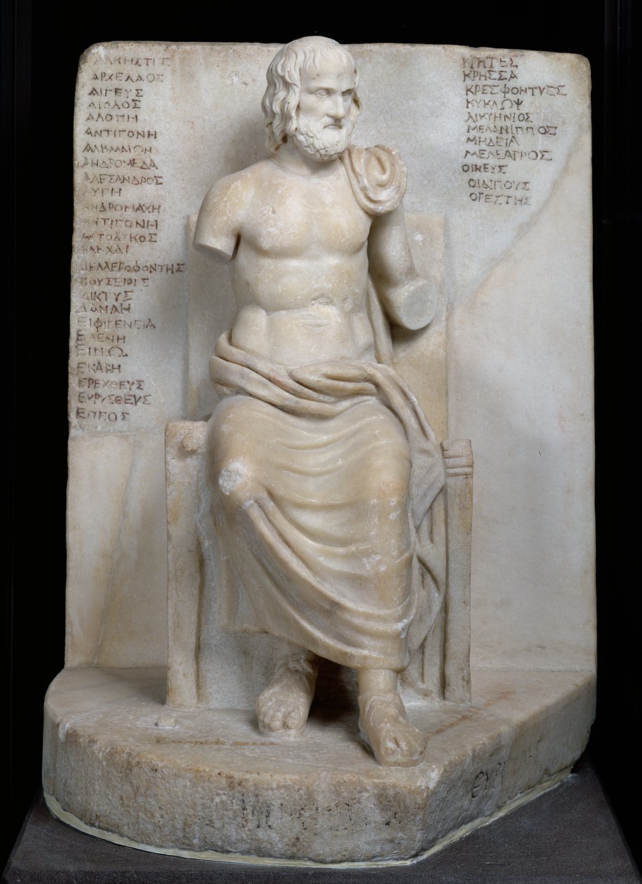 Statue von Euripides (ca. 484-06 v. Chr.) (Marmor) von Roman