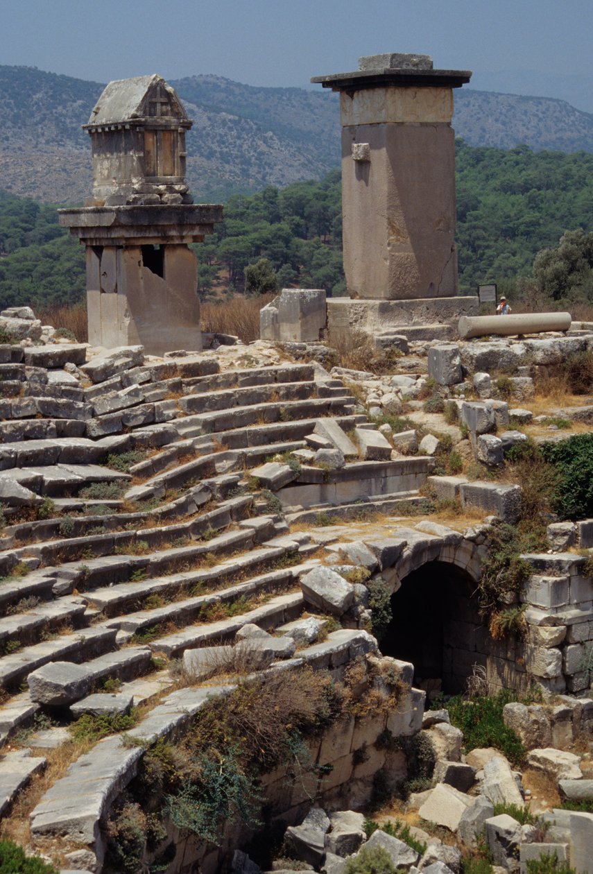 Ansicht des Amphitheaters in Xanthos, Antikes Lykien von Roman