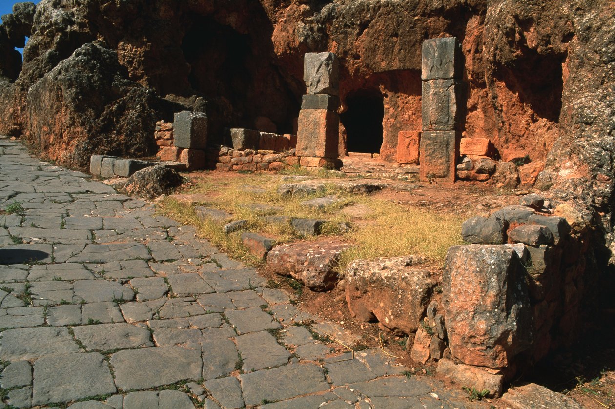 Ansicht des Cardo und des Tempels von Mithras von Roman