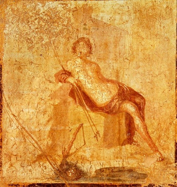 Narziss, aus Pompeji, 1. Jahrhundert v. Chr.-79 n. Chr. von Roman Roman