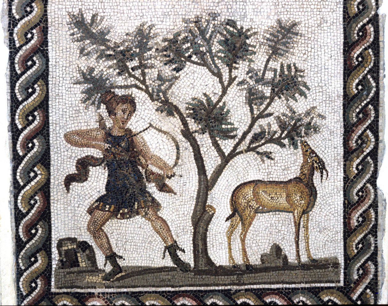 Jagdszene mit einer Gazelle (Mosaik) von Roman