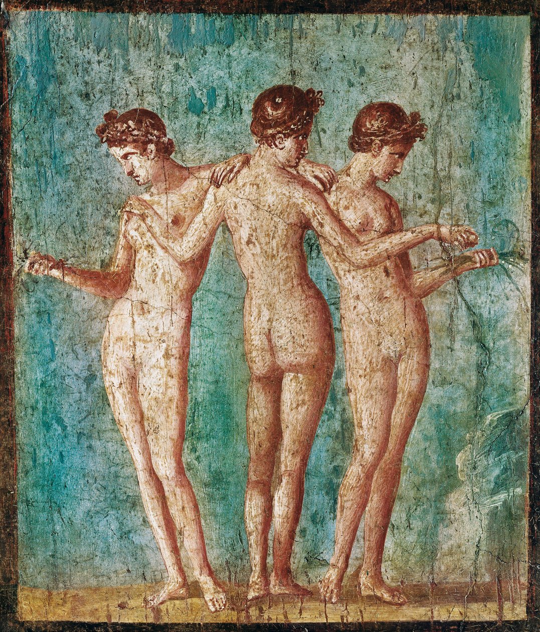 Die drei Grazien (Fresko) von Roman