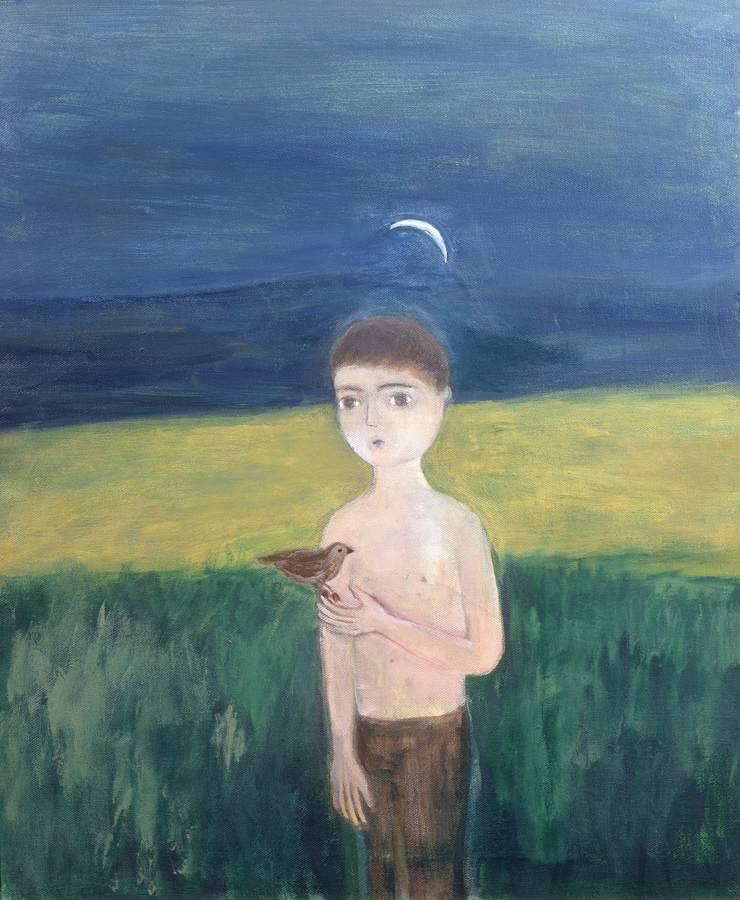 Junge mit Vogel, 2002 von Roya Salari