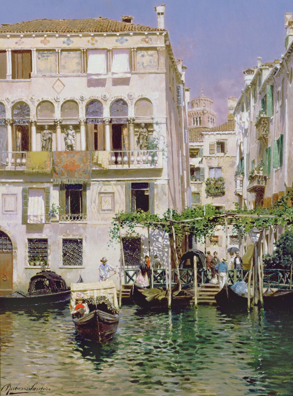 Eine Kanalszene in Venedig von Rubens Santoro