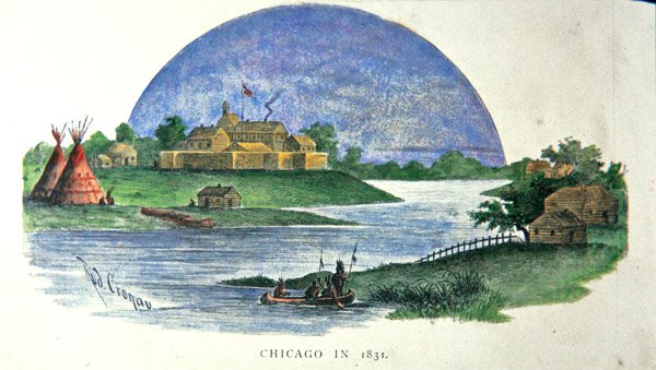 Chicago im Jahr 1831 von Rudolf (after) Cronau