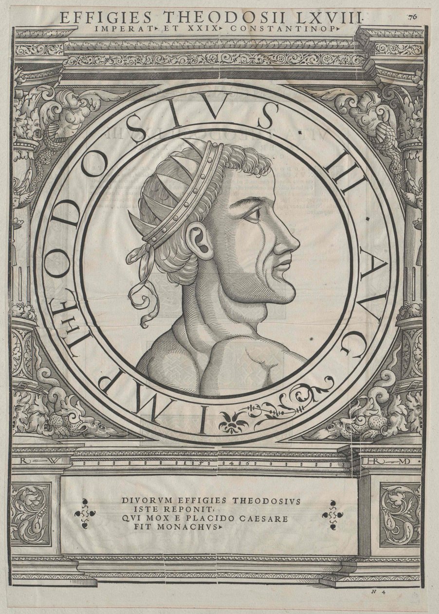 Oströmischer Kaiser Theodosius III. (Druck) von Rudolph Wyssenbach