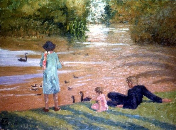 Die Schwäne füttern von Rupert Charles Wolston Bunny