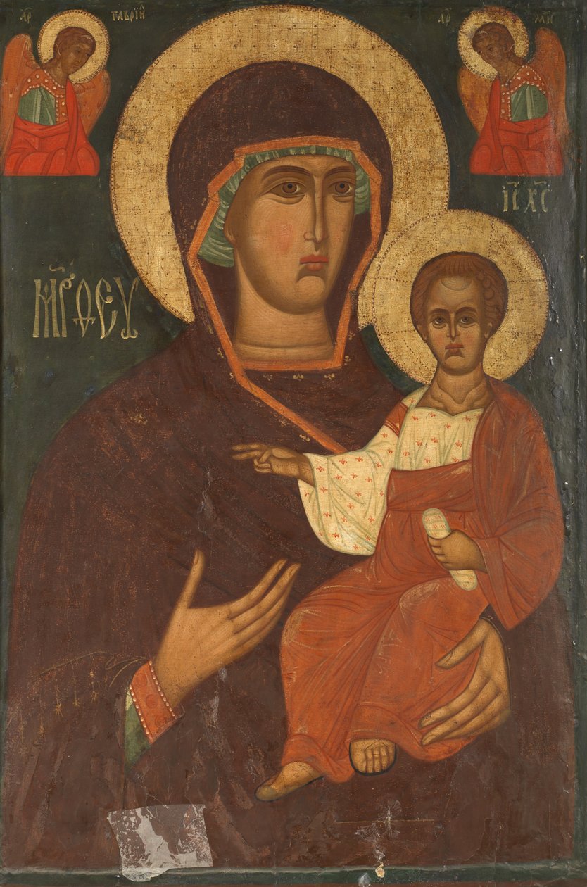 Jungfrau und Kind mit Erzengeln, 1500-99 von Russian School