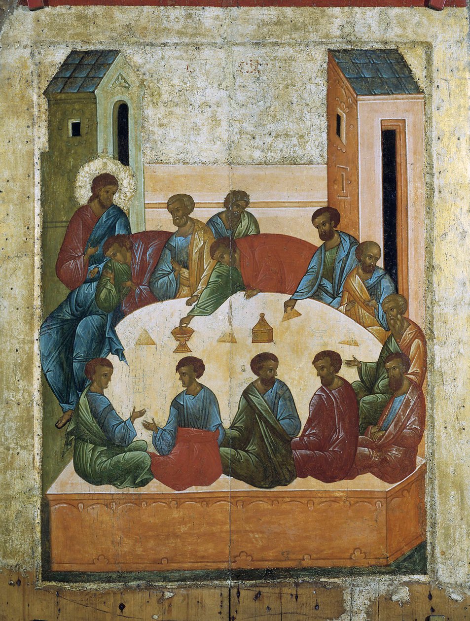 Das letzte Abendmahl, 1497 von Russian icon.
