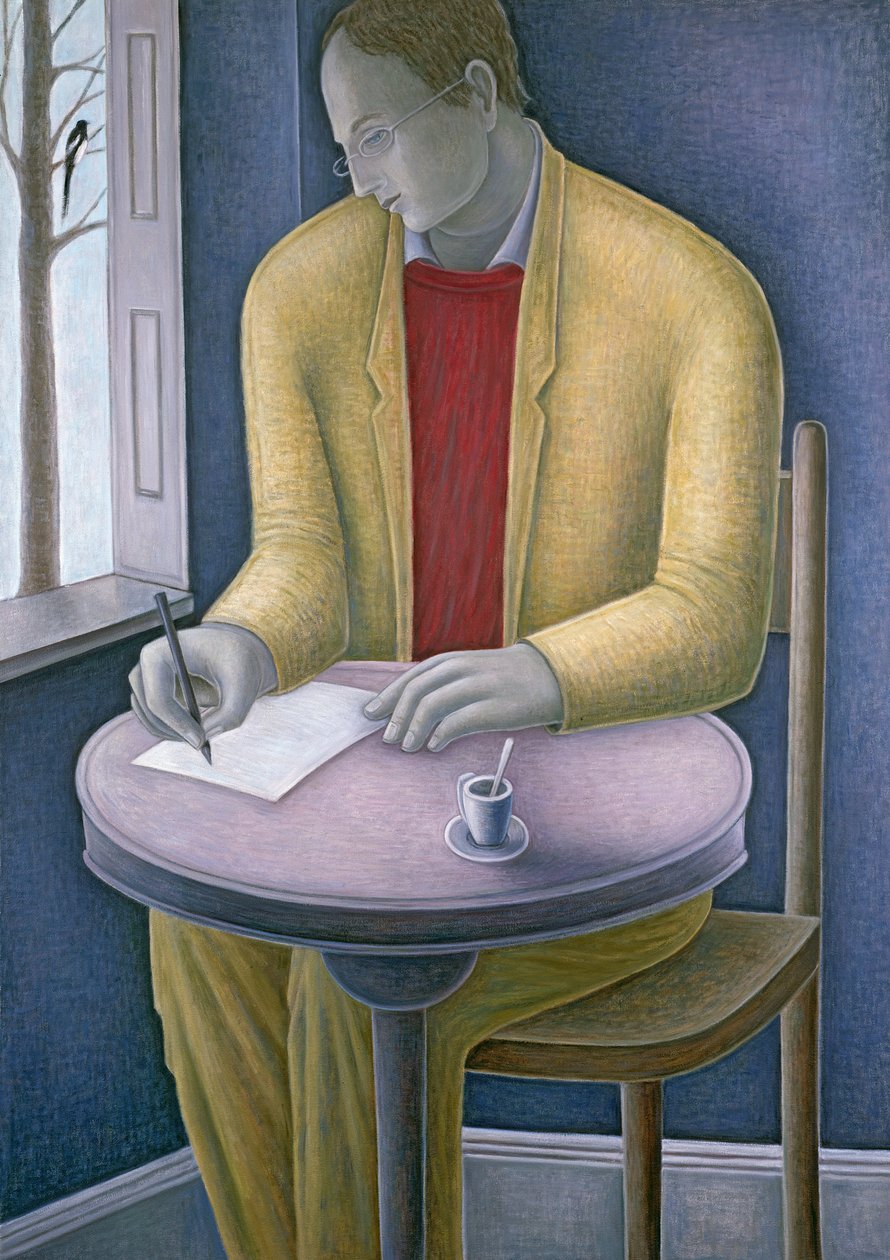 Mann beim Schreiben, 2004 von Ruth Addinall