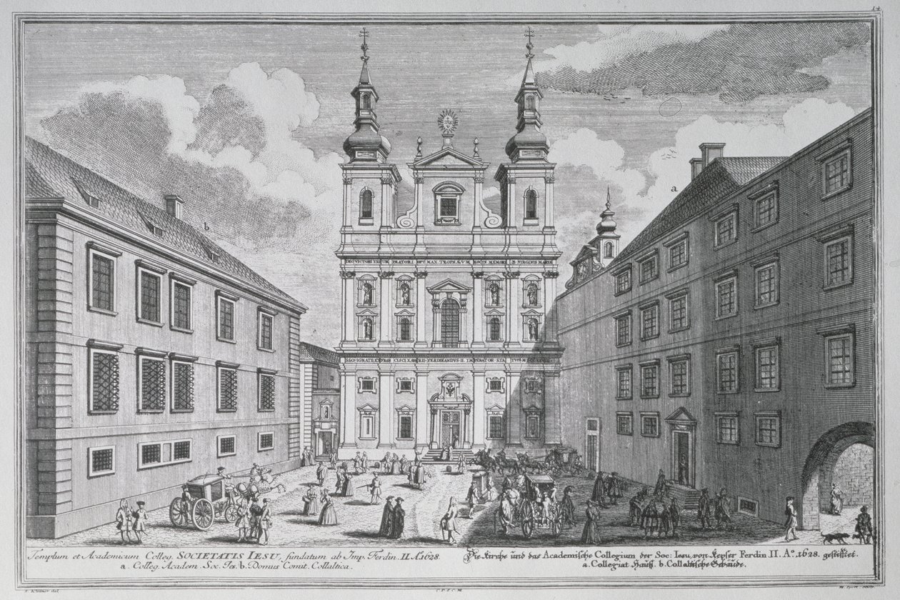 Blick auf die Jesuitenkirche und den Dr.-Ignaz-Seipel-Platz in Wien von Salomon Kleiner