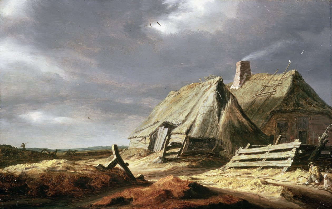 Bauerngebäude in einer Landschaft, ca. 1625-28 von Salomon van Ruisdael or Ruysdael