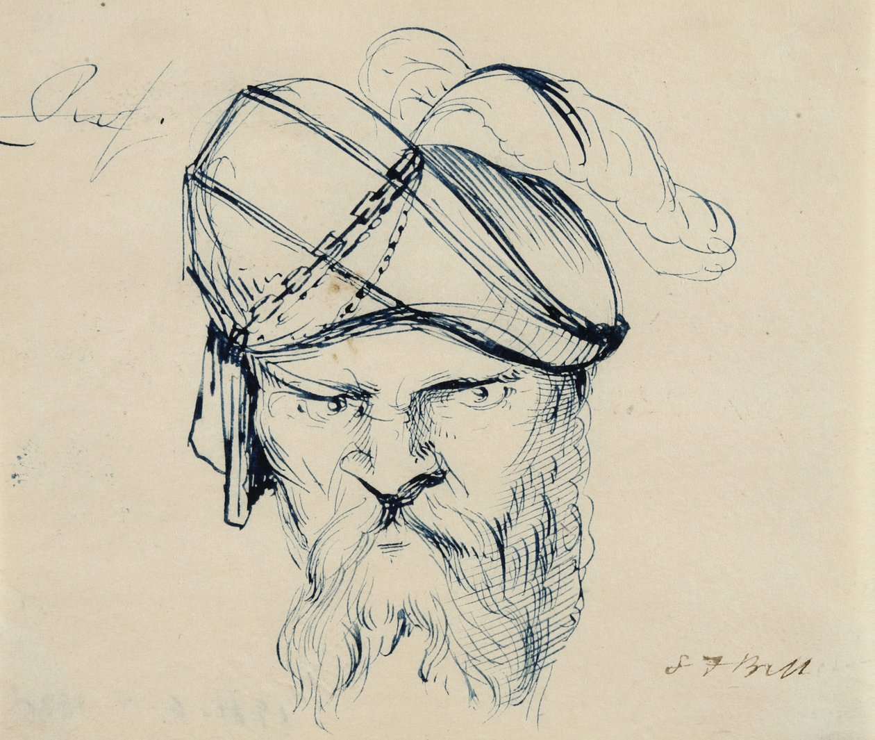Mann mit Feder-Turban von Samuel Finley Breese Morse