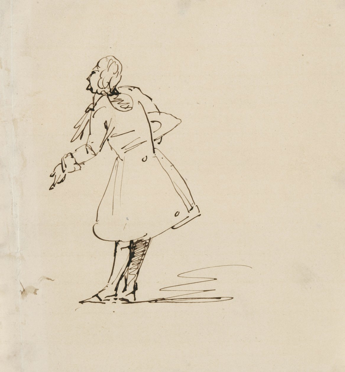 Skizze eines sich verbeugenden Mannes, 1840-42 von Samuel Finley Breese Morse