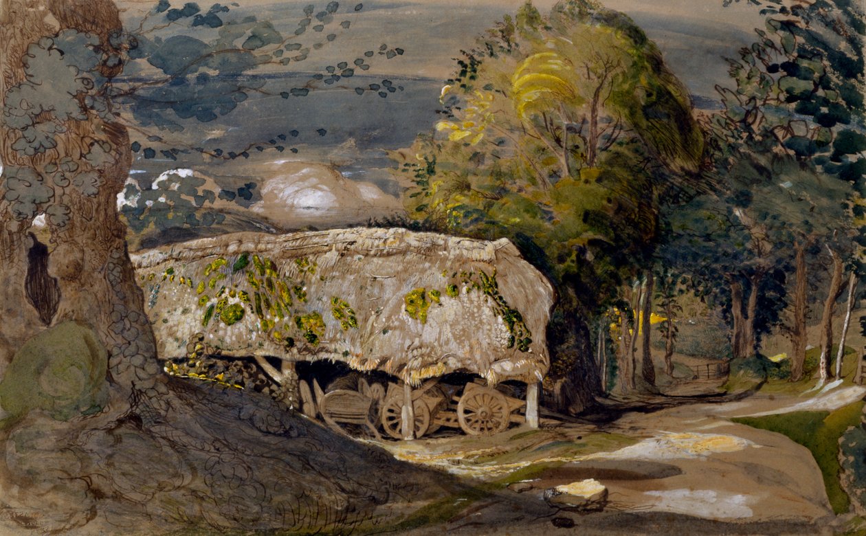 Landschaft mit einer Scheune, Shoreham, Kent von Samuel Palmer