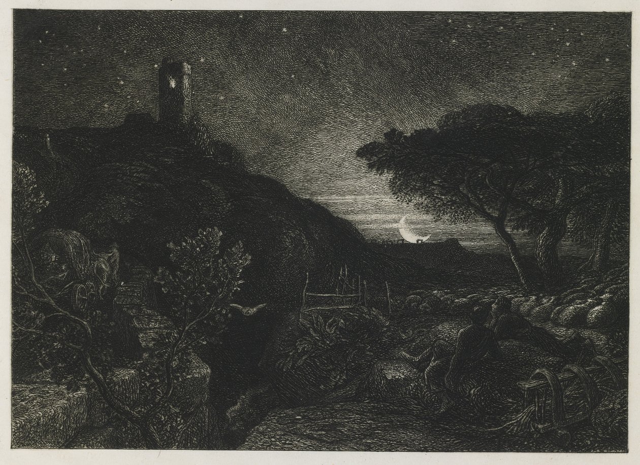 Der einsame Turm, 1879 von Samuel Palmer