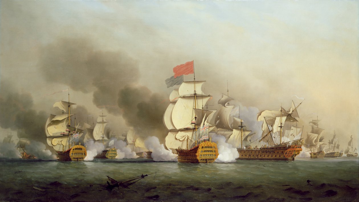 Vizeadmiral Sir George Ansons Sieg bei Kap Finisterre, 1749 von Samuel Scott