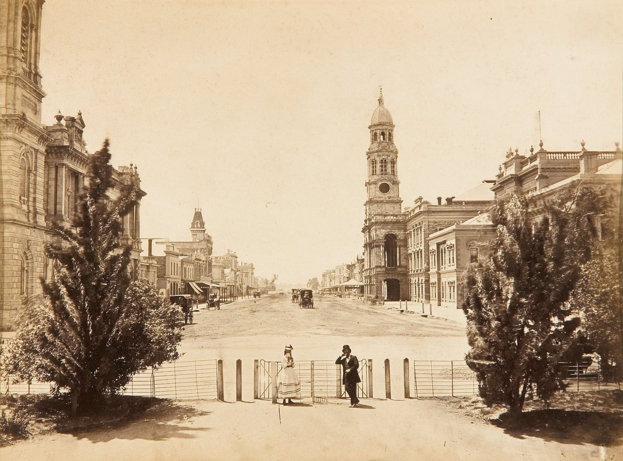 King William Street Adelaide, Blick nach Norden vom Victoria Square von Samuel Sweet