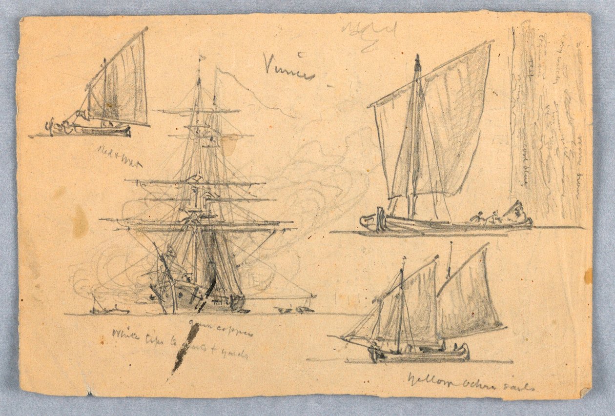 Skizzen. Schiffe, Venedig, Italien, Oktober 1872 von Samuel Colman