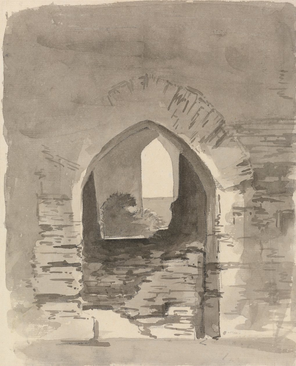 Ein gewölbter Eingang in ein Ruinengebäude von Samuel Davis